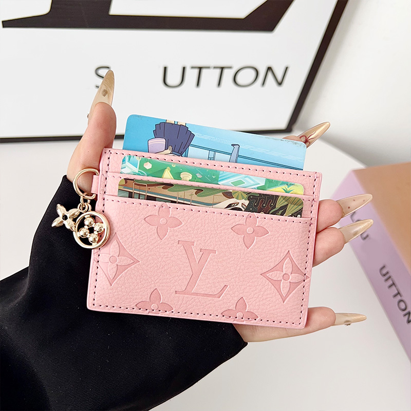 Pink keychain wallet designer card Keychain For Women Bag Charm designer Keyring Mens Key Chain Leather Wallet Keychains Luxury Mini Purse Bag Pendant Keychains