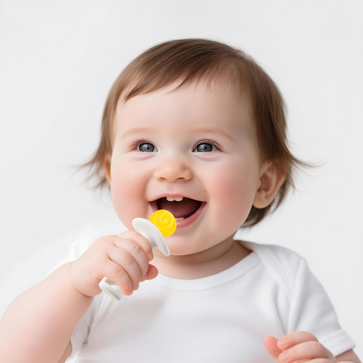 Baby teething stick silicone toy for chewing, 3 months+, boilable, prevents thumb-sucking