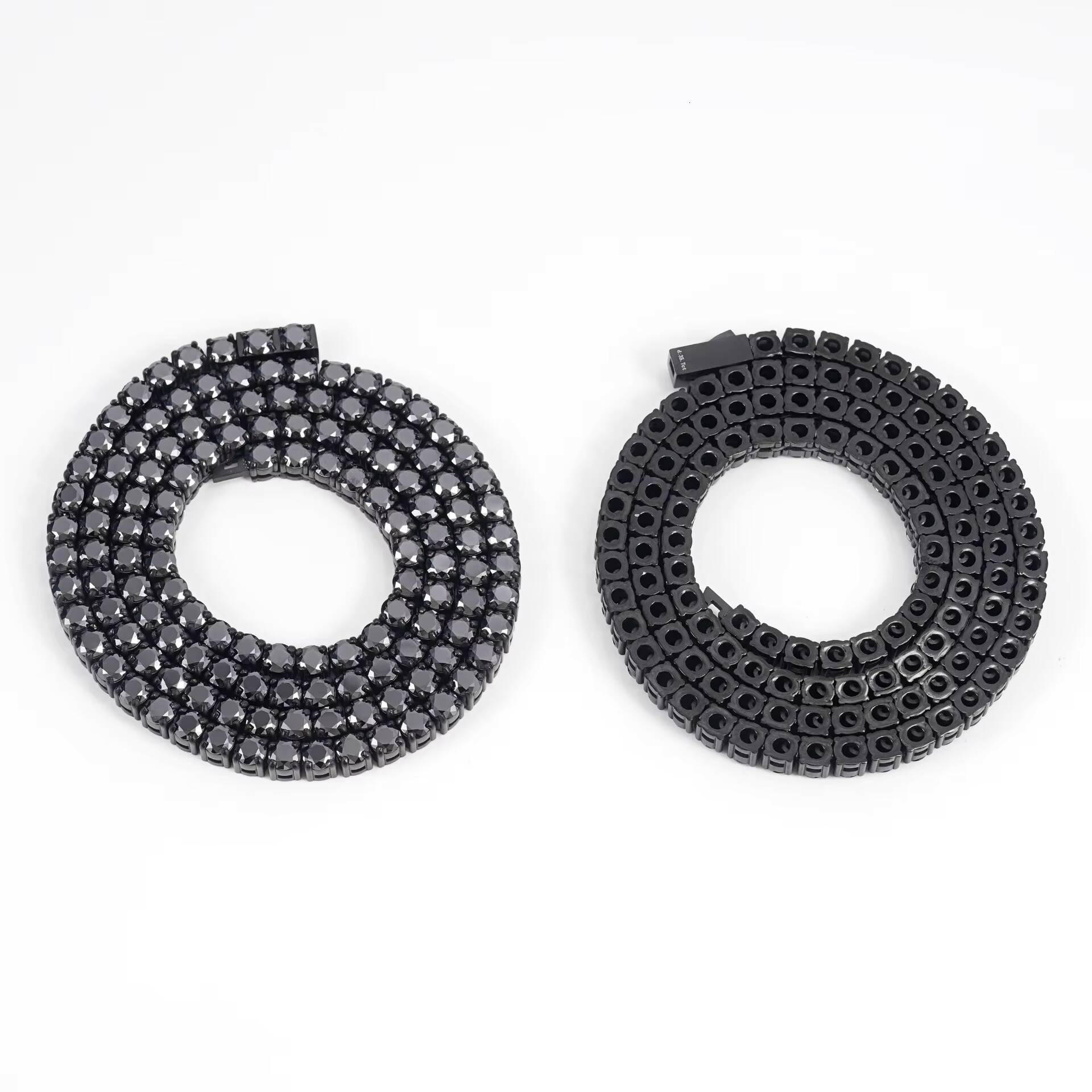 Wholesale Tennis Chain Rhinestone Black Tennis Necklace Gold Plated Necklace Low MOQ Hip Hop Moissanite Jewelry
