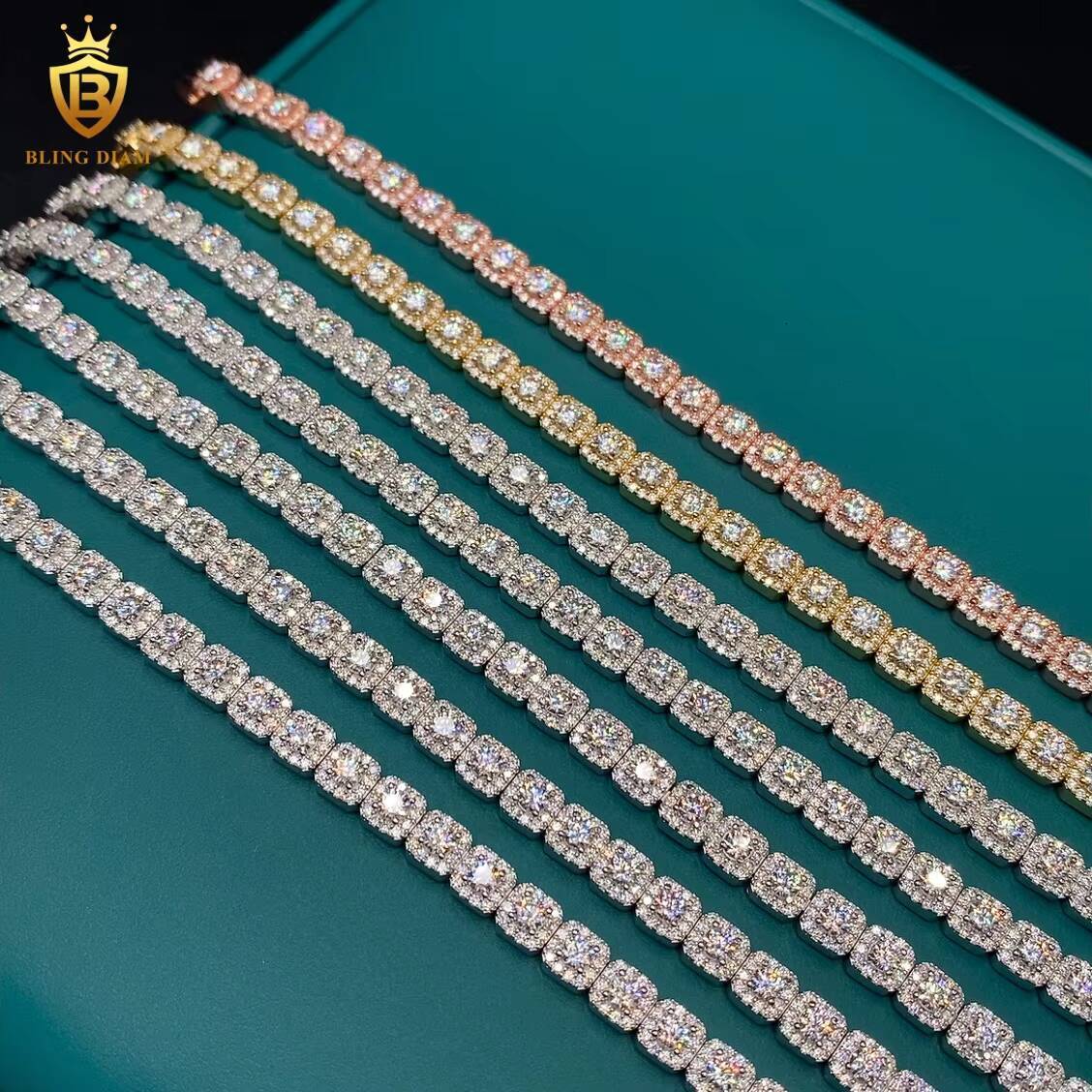 Wholesale Price Moissanite Bracelet Tennis Chain VVS Round Brilliant Cut Moissanite Bracelet 925 Sterling Silver Fashion Jewelry