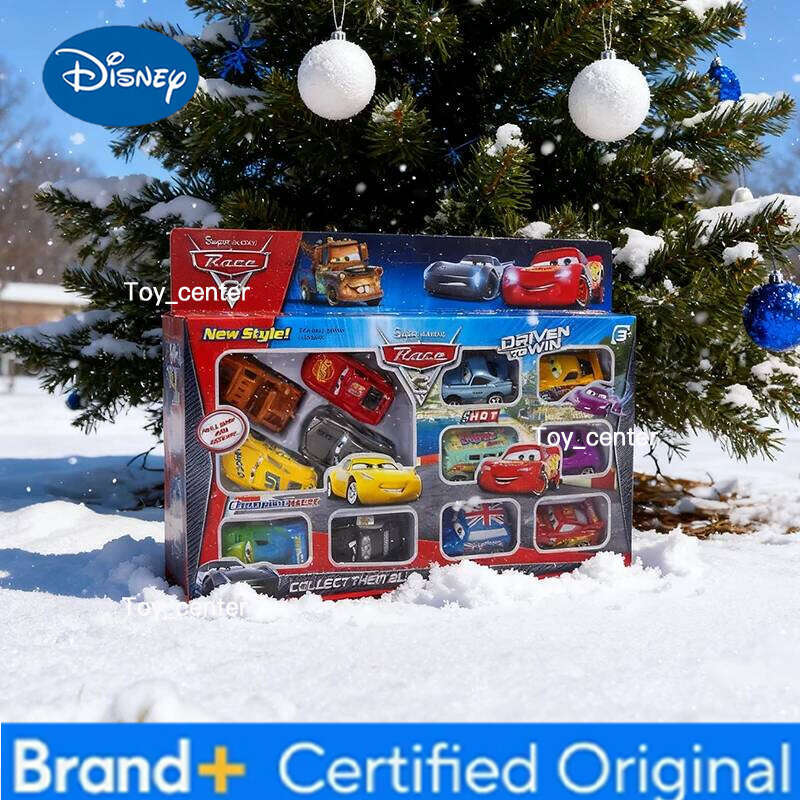 Disney HOT! 12PCS/Set Box Pixar Back Force Lightning Mcqueen Jackson Storm Mater Model Car Toys Christmas Gift for Kids H260113