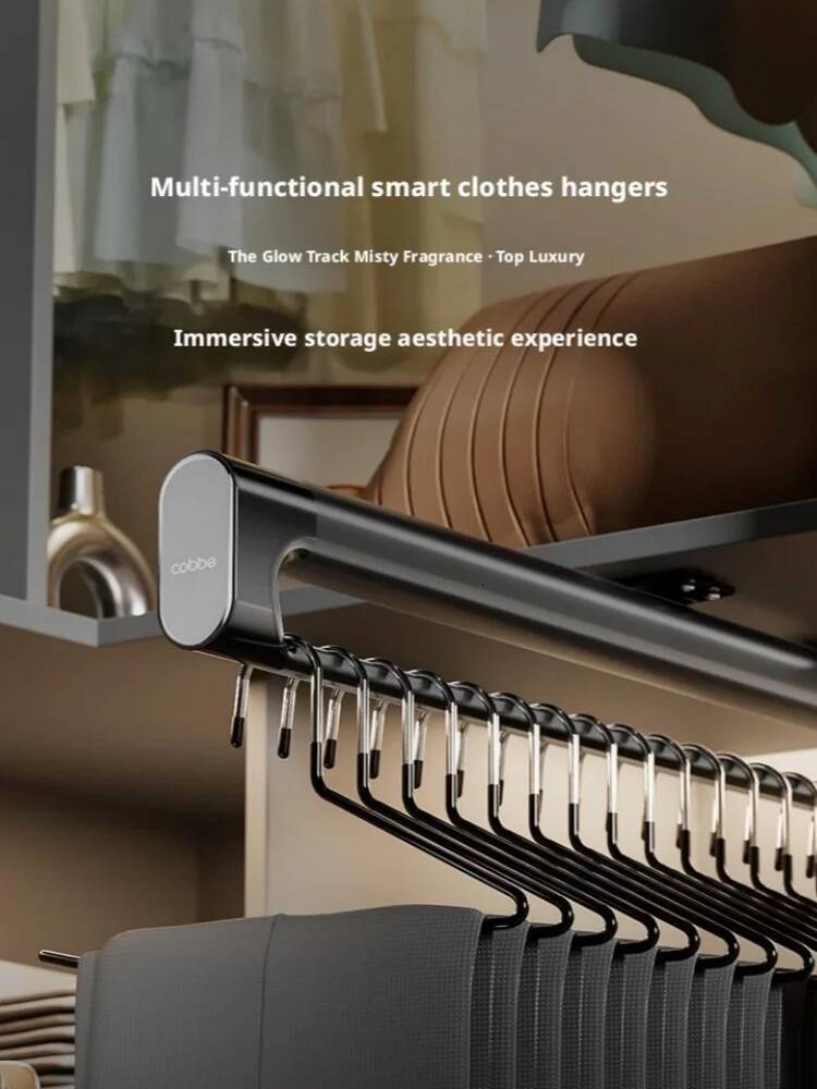 Retractable Closet Pull Out Wardrobe Trousers Clothes Hanger Top-mounted Damping Slide Rail Valet Rod Pull-out Rack ddmysept