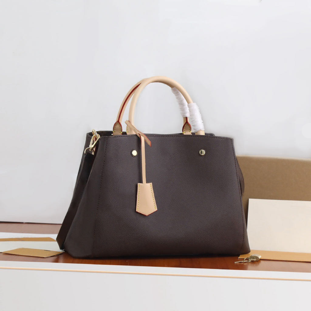 Designer Versatile Genuine Leather Printed Tote Bag Vintage Luxury Montaigne Bag Shoulder Crossbody Handbag Large Capacity Tote for Women Purse Wallet PRPU