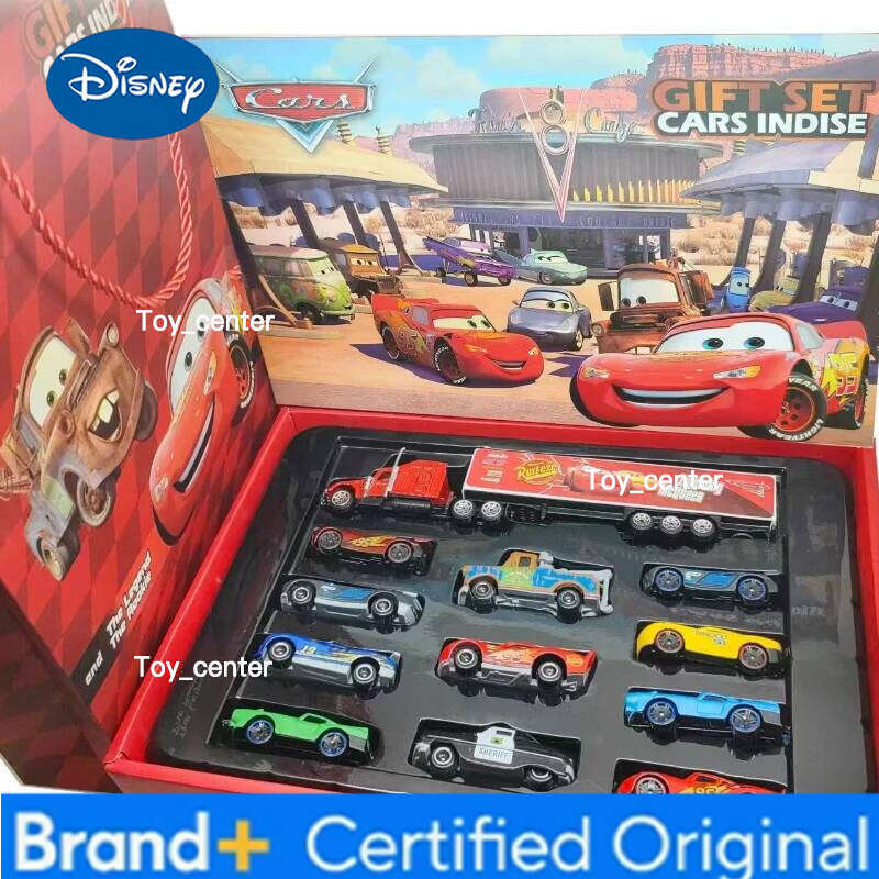 Disney 12pcs Pixar Car box metal cast Lightning McQueen car model Uncle Jackson Truck Boy birthday Christmas toy gift H260113