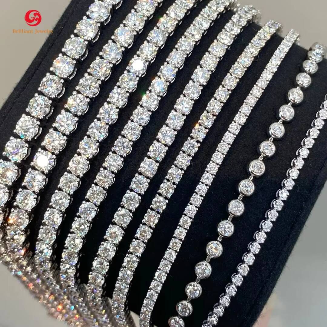 GRA Hip Hop Moissanite Diamond Necklace DEF VVS 2MM 3MM 4MM 5MM Silver 925 Tennis Chain Necklaces for Women and Men