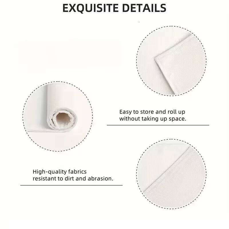 Set Of Blue Rose Patterned Round Heat Resistant Modern Art Style Decorative Placemats Table Decoration