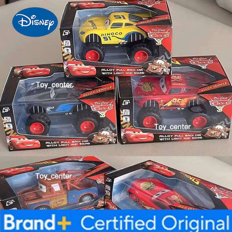 Disney Toy Story 4 model lightning McQueen Woody with lights inertia pull back free wheel car toy child birthday gift H260113