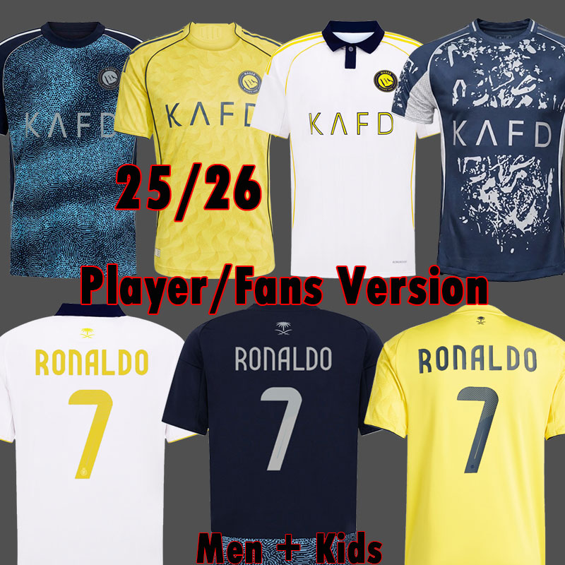 Al Nassr FC soccer Jerseys 25 26 Ronaldo kits 2025 2026 Baby Home Third long Sleeve CR7 JOAO PEDRO BROZOVIC COMAN men MANE kids Women OTAVIO 4th Football shirt Al-Nassr