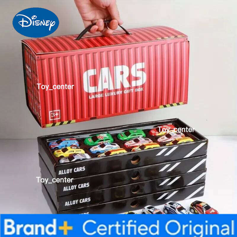 Disney 24/48pcs model power pull-back with storage box toy car set gift package filler, pinata filler,Christmas gif H260113
