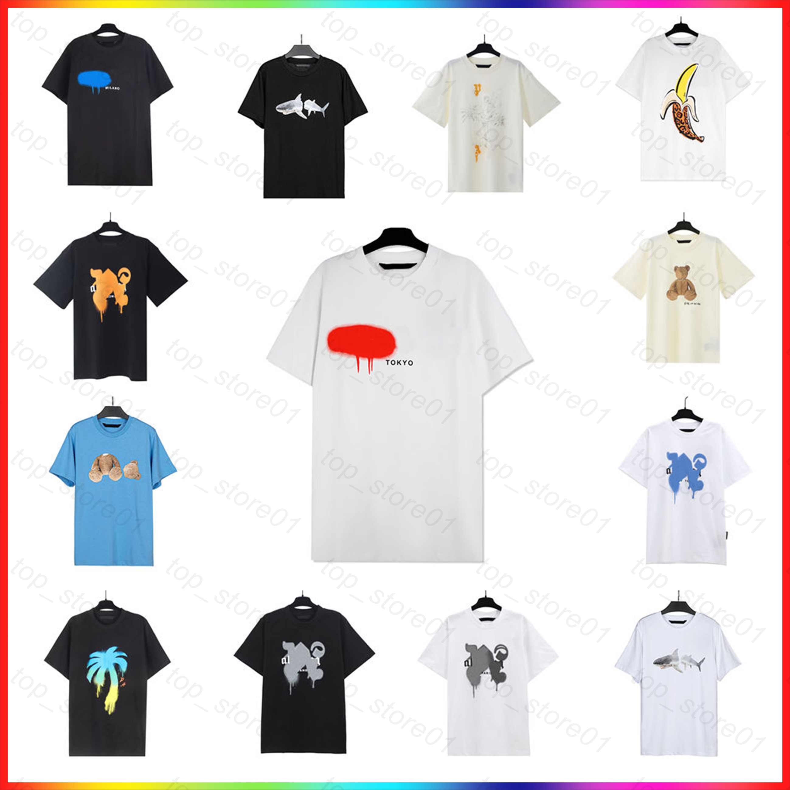 designer clothes fashion palms short sleeve classic trend broken bear graphic tee fashion graffiti mens clothing europe america men women round neck loose tshirt