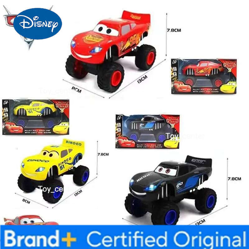 Disney Story 4 Lightning Mcqueen Car Toy With Lights And Inertial Pull-Back Function Free Wheeling Model For Kids Collection H260113