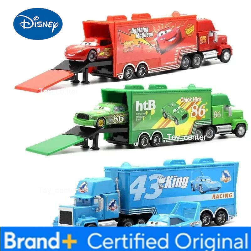 Disney 2025 Pixar Cars And Truck Set Lightning Mcqueen Uncle Mike Model Trucks Racing Car New Year Christmas Gift for Boys H260113