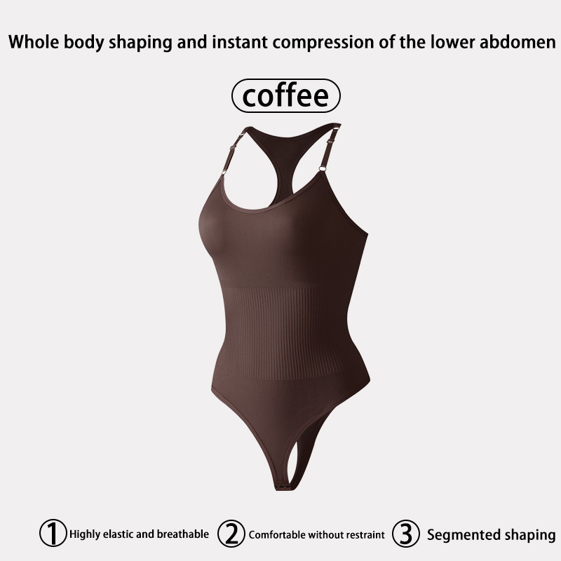 Chic Seamless Shapewear Sculpting Bodysuit Sculpting Bodysuit Postpartum Waist Trainer Bodysuit European American Body Shaping Vest Style Back Strap T