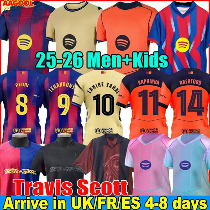 Fcb barcelona 25 26 LAMINE YAMAL RASHFORD soccer jersey RAPHINHA GAVI OLMO football kits 2025 2026 fourth barcalona football shirt men kit youth kids sets uniforms 99