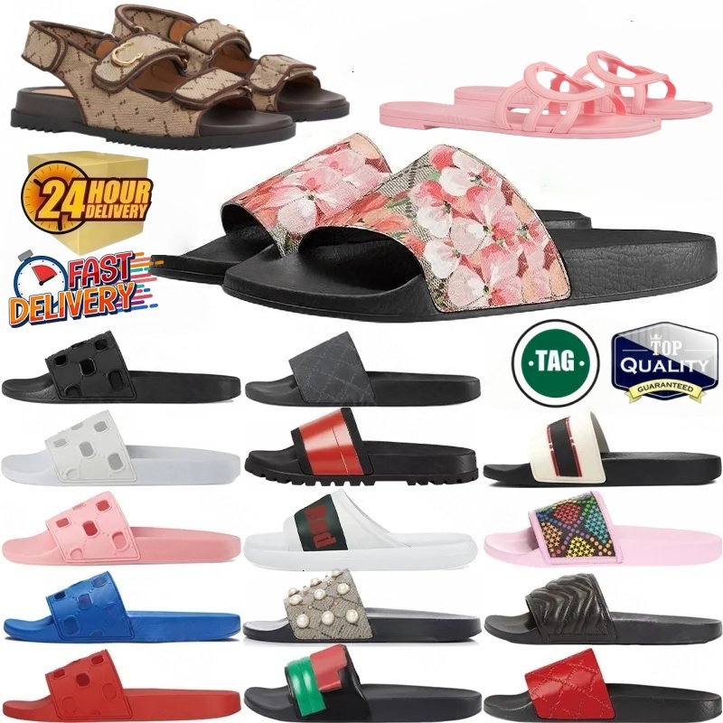 designer slippers men women slides sandals flat sliders for men slipper platform rubber slide black pink womens luxury shoes summer beach sandal size 35-45 with box
