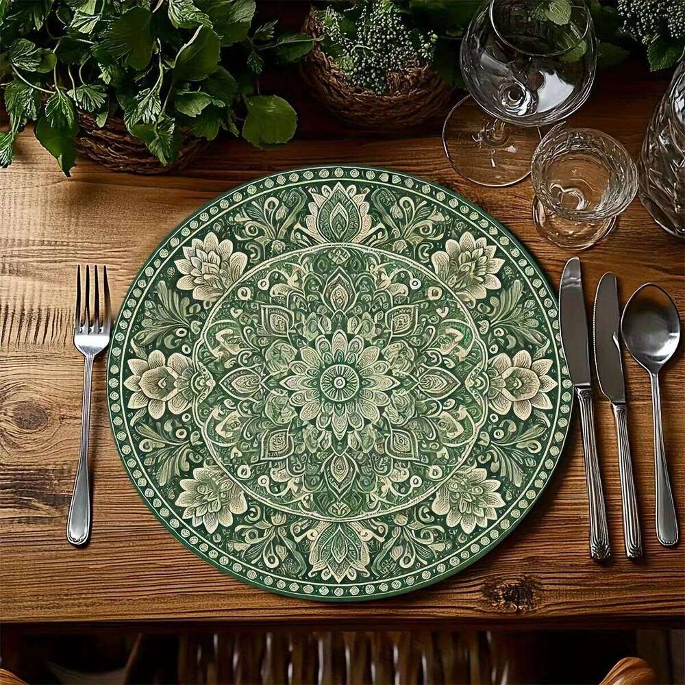 Mandala Flower Placemats Round And Elegant Design Mat Home Dining Table Decoration