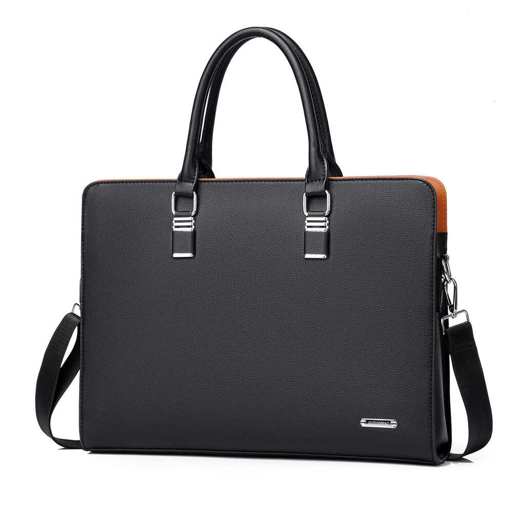 Large Capacity Horizontal Men's Handbag Briefcase Single Shoulder Crossbody Business Trip Laptop Bag