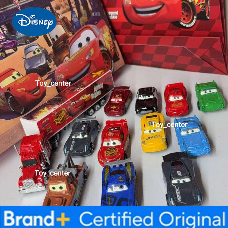Disney HOT Selling 12Pcs Pixar Cars Gift Box Metal Diecast lightning McQueen Car Model Toy Jackson Uncle Truck Boy Birthday Toys H260113
