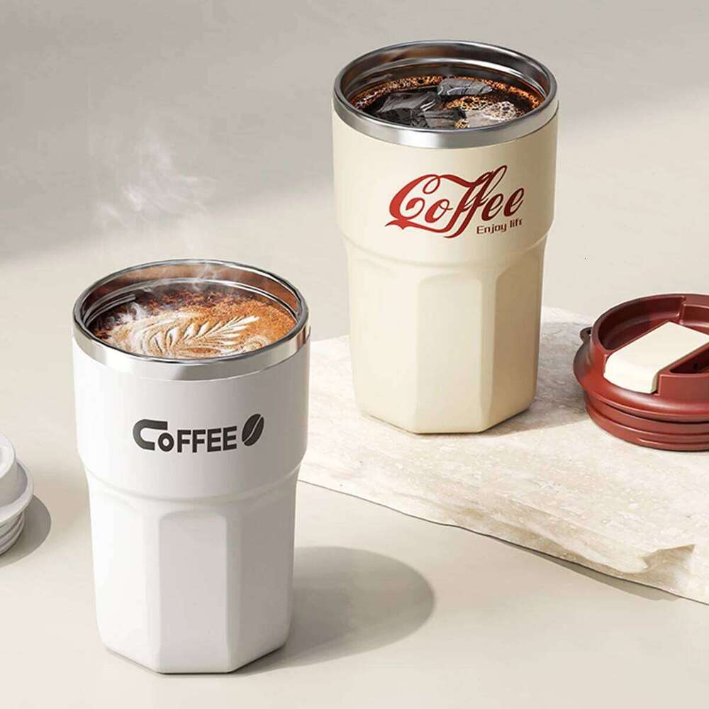 WORTHBUY Mug With Lid&Handle 304 Stainless Steel Tea Milk Coffee Double Wall Insulated Anti Scalding Drinking Cup