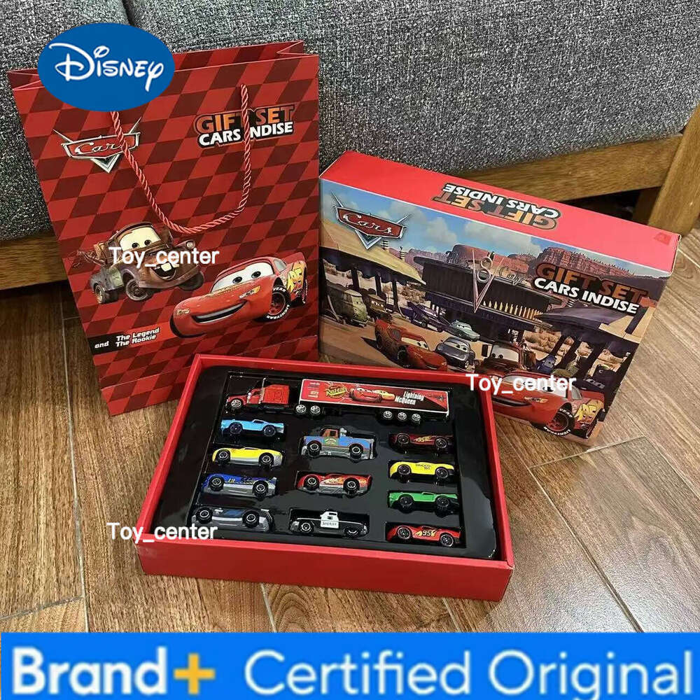 Disney Selling 12Pcs Pixar Cars Gift Box Metal Diecast lightning McQueen Car Model Toy Jackson Uncle Truck Boy Birthday Toys H260113