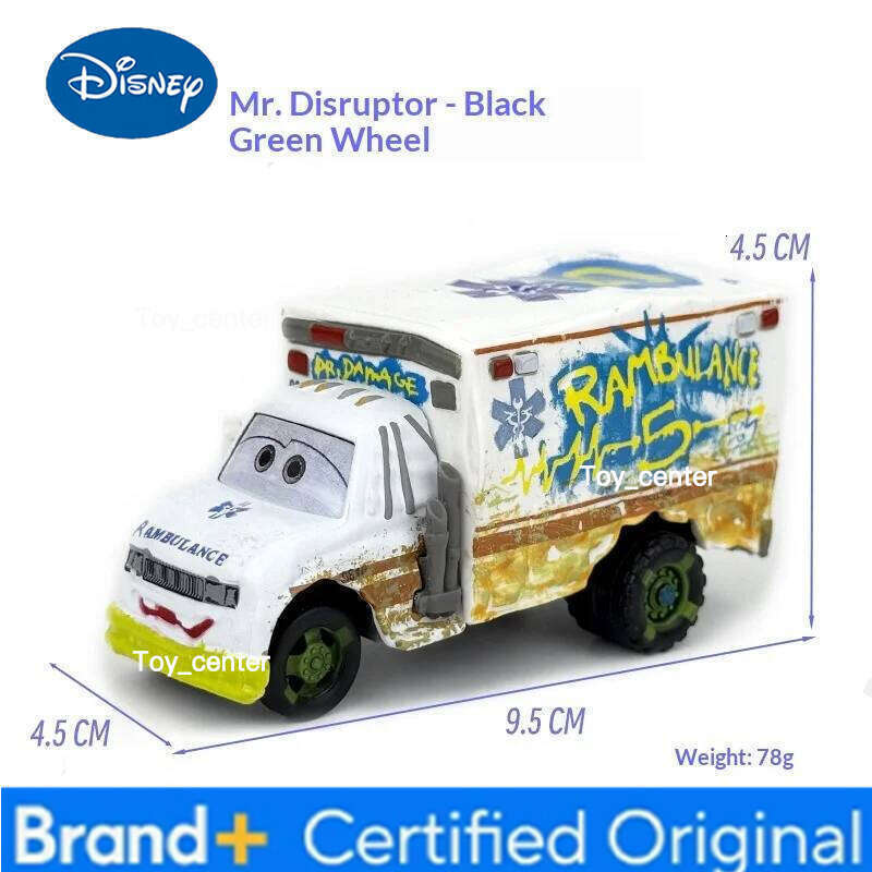 Disney Pixar Cars Mater Diecast Metal Mr. Destruction Toy Car, 1:55 Scale Alloy Character Model - Collector's Edition Gift H260113