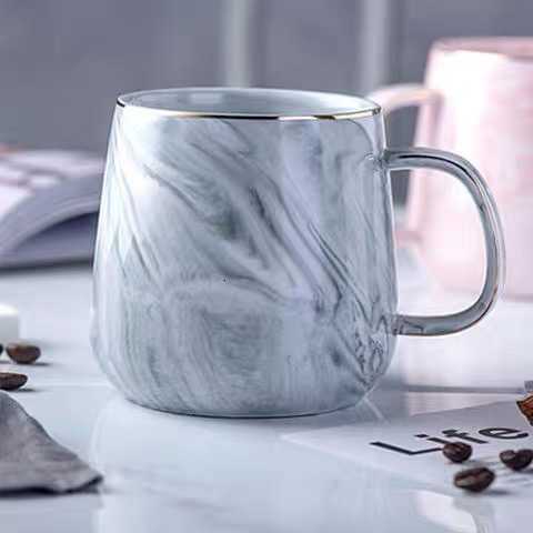 New Pearl glaze gold handle mugfashion coffee cup advanced mug rainbow glazed ceramic cupsimple Nordic teacup Drinkware gift Y251119
