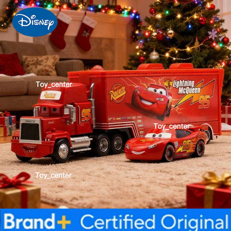 Disney 2025 Pixar Cars And Truck Set Lightning Mcqueen Uncle Mike Model Trucks Racing Car New Year Christmas Gift for Boys H260113