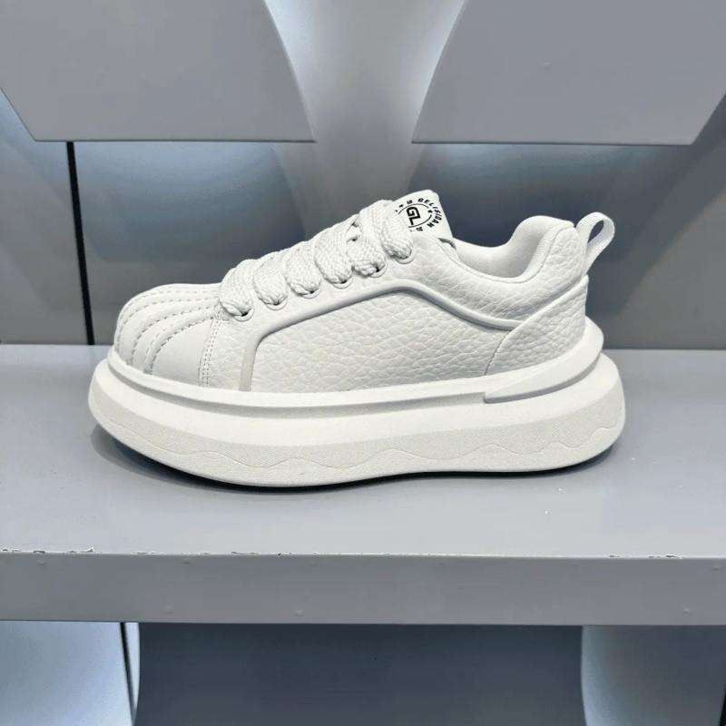 Niche Fashion Breathable Sports White Men's Sneakers Student Shell Toe Thick Sole Height Increasing Casual Shoes Versatile Low Top