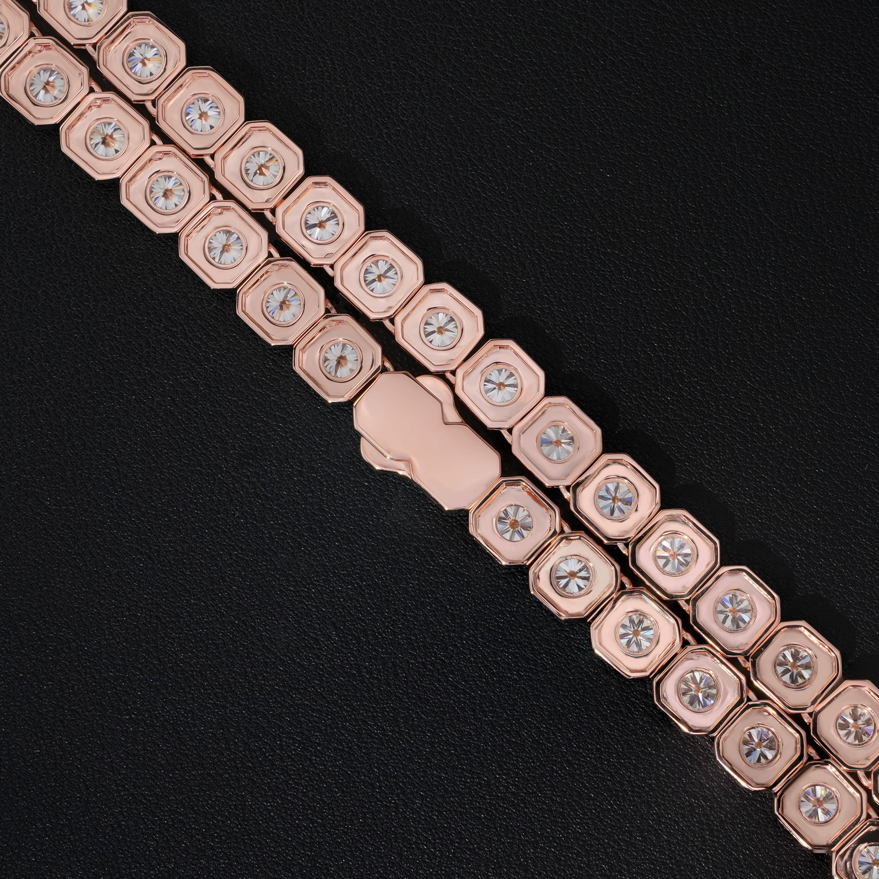 Clustered Iced Out Big D VVS 10mm Moissanite Tennis Necklace 925 Sterling Silver Elegant Tennis Chain