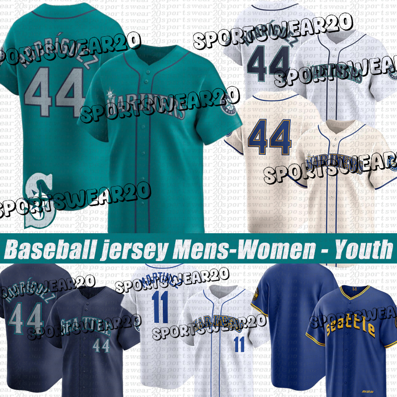 Seattles Jerseys Mariners Jerseys 44 Julio Rodriguez J.P. Crawford Mitch Haniger Cal Raleigh Luke Raley Randy Arozarena George Kirby Baseball Jerseys