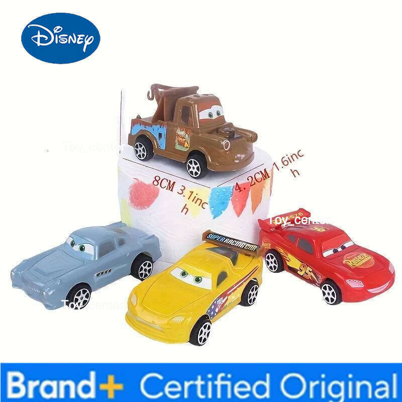 Disney 4-piece/Set Plastic Lightning McQueen Racing Set - Cute Cartoon Decor for Home, Office Christmas, and Birthday Gifts H260113