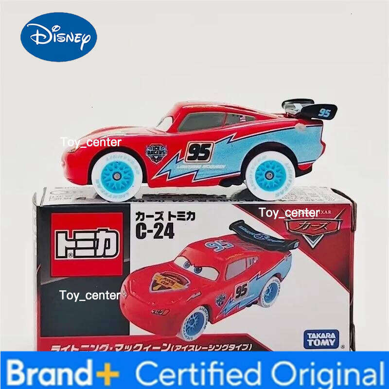 Disney TAKARA TOMY Cars C-24 Lightning McQueen Alloy Toy Car Ice Racing Christmas gifts for children H260113