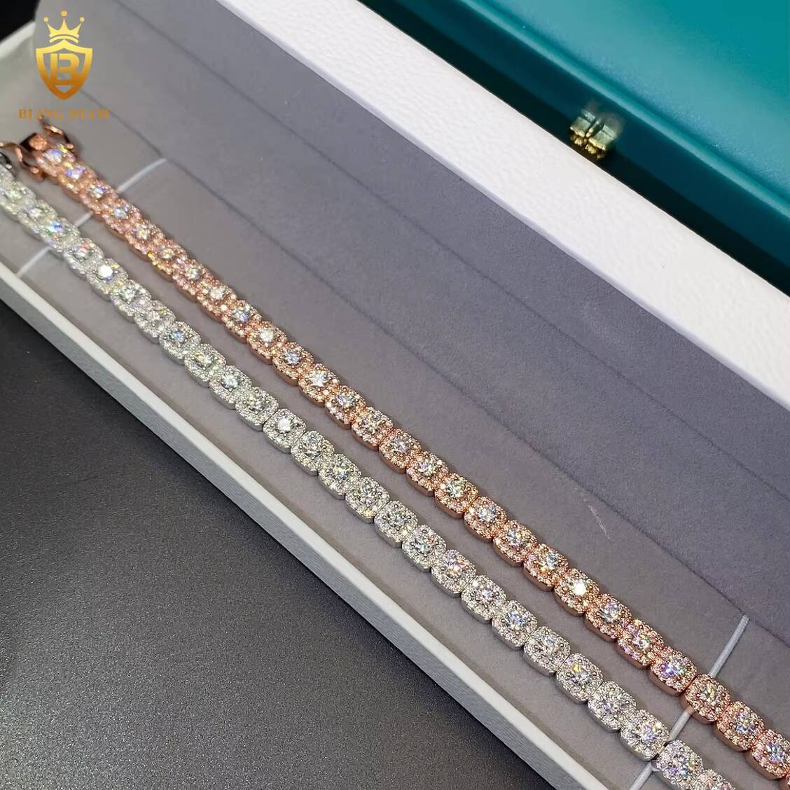 Wholesale Price Moissanite Bracelet Tennis Chain VVS Round Brilliant Cut Moissanite Bracelet 925 Sterling Silver Fashion Jewelry