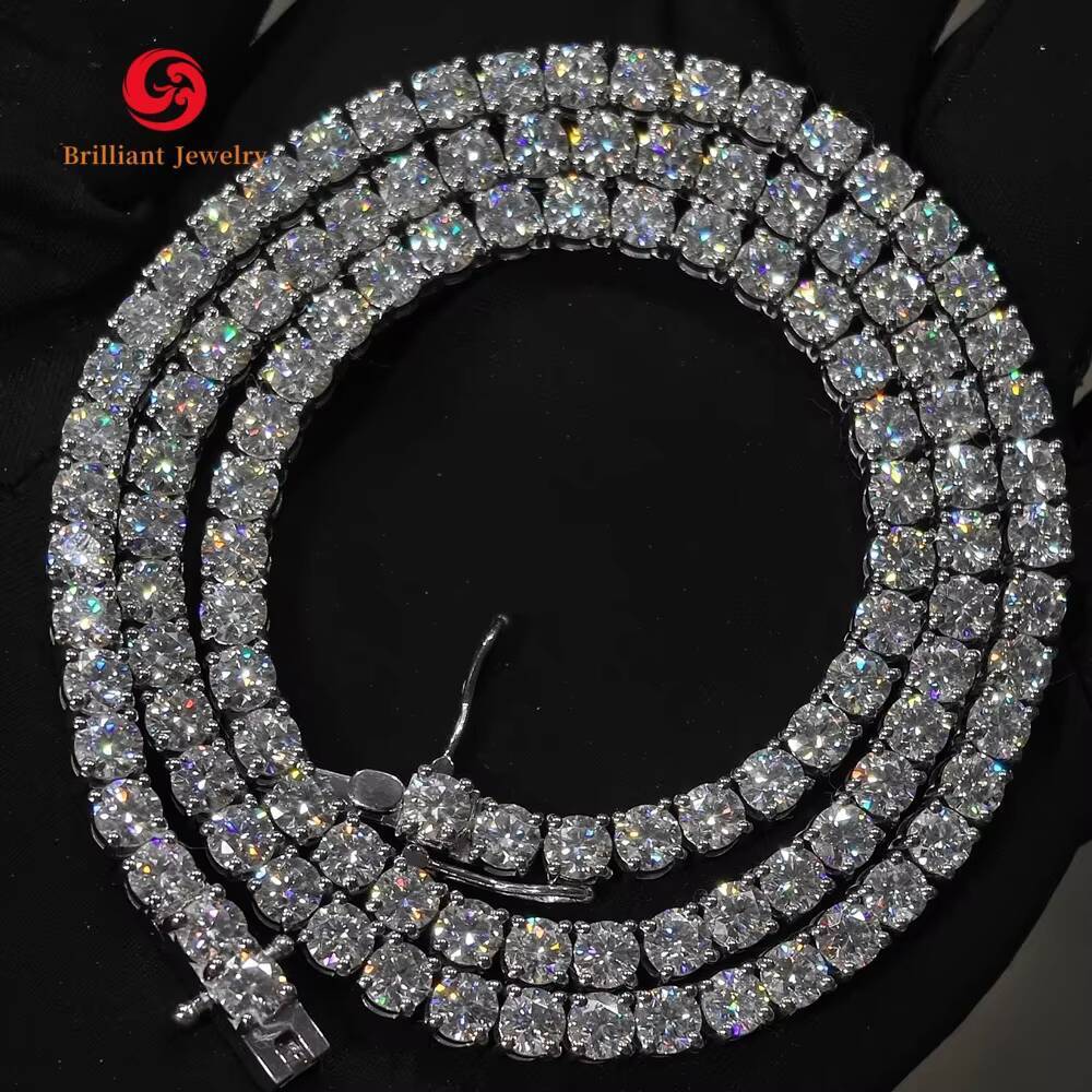 Hip Hop 20mm-65mm 925 Silver VVS Moissanite Tennis Chain Necklaces Luxury Men Women Tennis Chain Necklace Bracelet