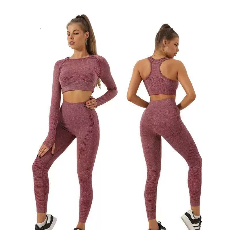 Five-Piece Custom Yoga Set: Women's Fitness Wear Collection New Autumn/Winter Polka Dot Slimming Workout Set Short Sleeve hot-sale products