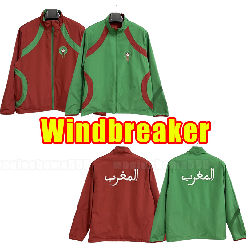 Windbreaker LONG sleeve New 2025 2026 Morocco soccer tracksuits 25/26 maillot de foot Ziyech Boufal FAJR Munir Ait Bennasser Amrabat football shirts training