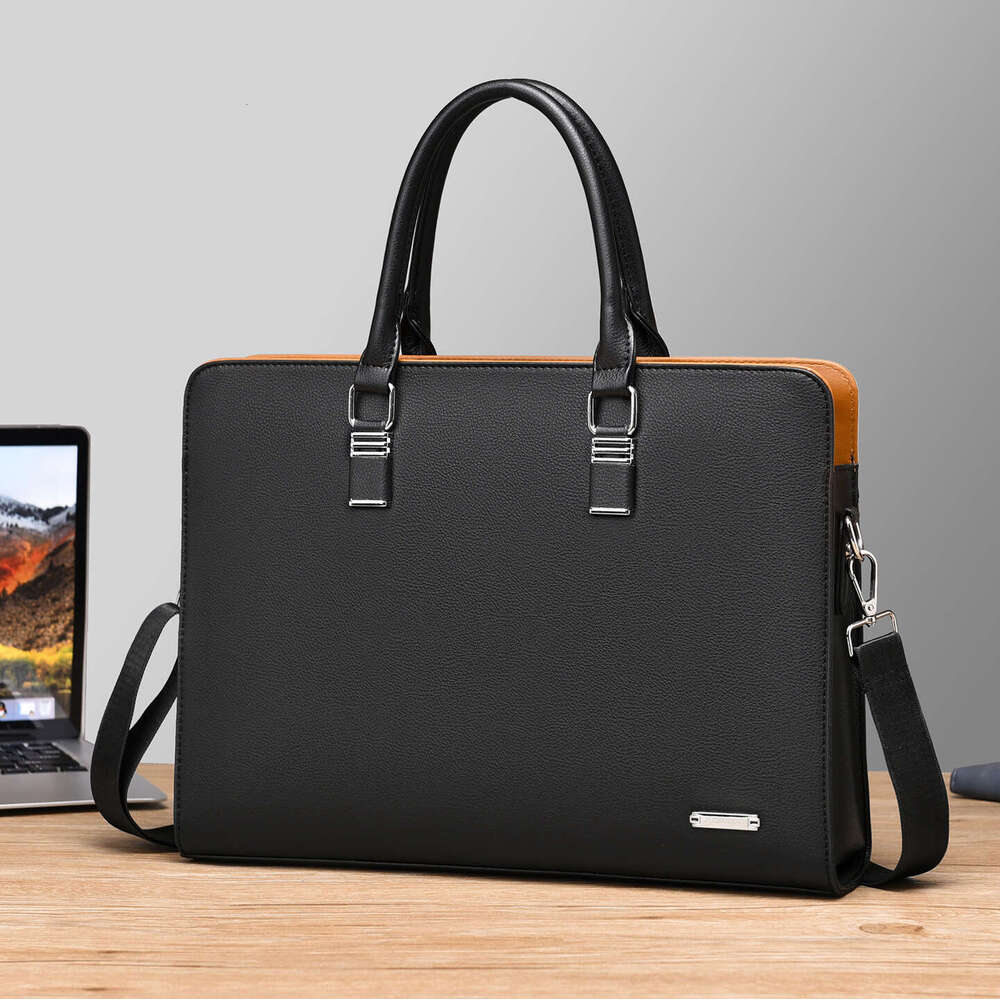 Large Capacity Horizontal Men's Handbag Briefcase Single Shoulder Crossbody Business Trip Laptop Bag