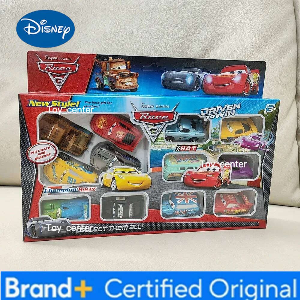 Disney 12pcs/Set Hot Sale Pixar Cars Lightning Mcqueen Jackson Storm Mater Pvc Model Back-Force Car Toy For Kids Birthday Gift Set H2601131