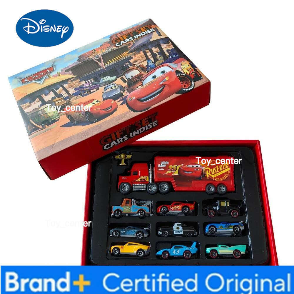 Disney 2026 HOT 12Pcs Pixar Cars Gift Box Metal Diecast lightning McQueen Car Model Toy Jackson Uncle Truck Boy Birthday Toys H260113