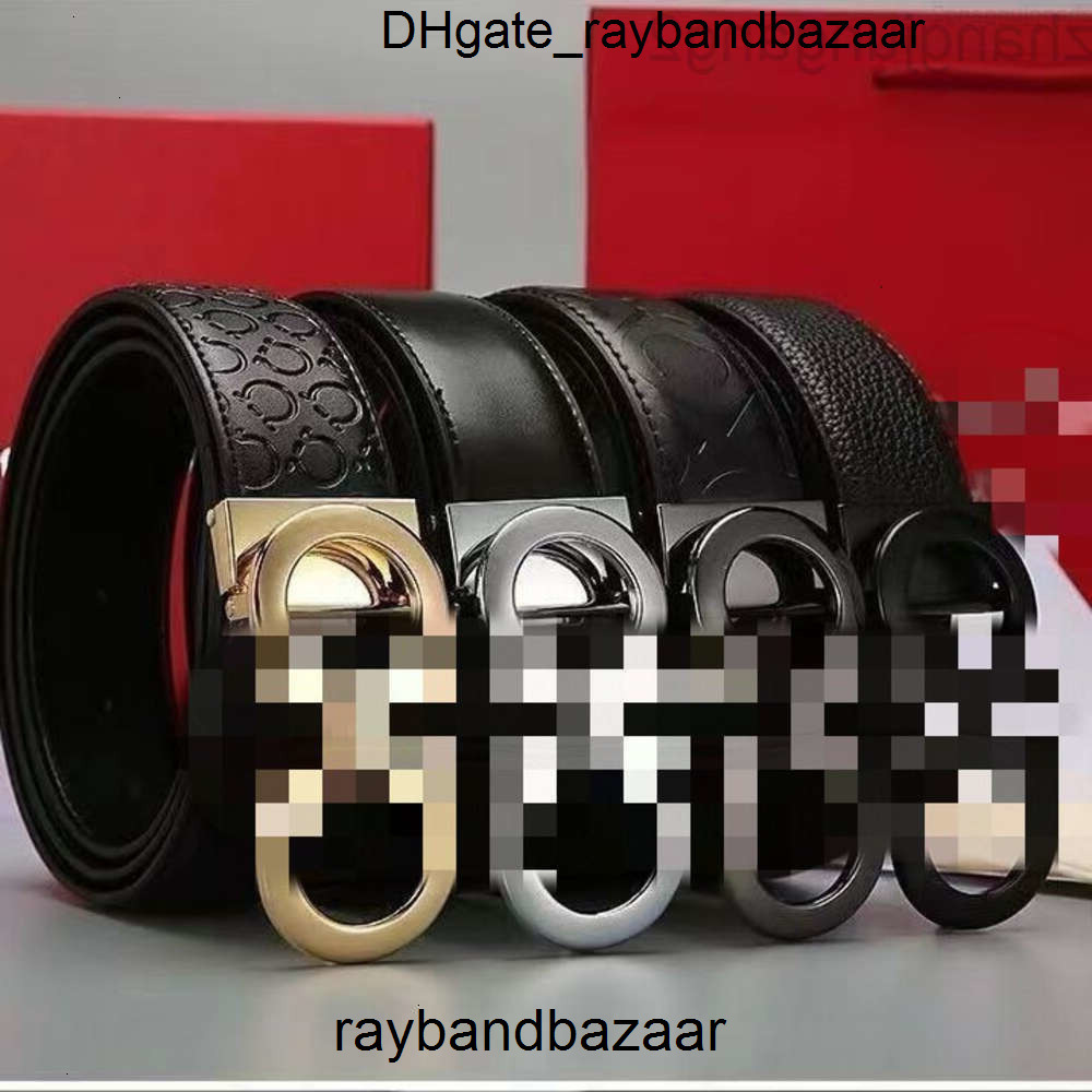 With box 24SS Designer Belt Mens New Leather 8line Buckle Mens Cowhide Smooth Buckle Business Pants Belt Men ferragamobeltly ferragomo ferragamao ferragamoly L4PS