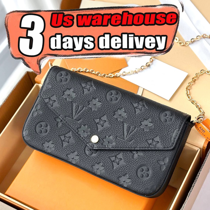 Designer Bags Fashion Women's Shoulder Bag Luxury Crossbody Classic Old Flower Leather Vintage Metal Chain Printed Purse Black Embossed Wallet handbags purse q5
