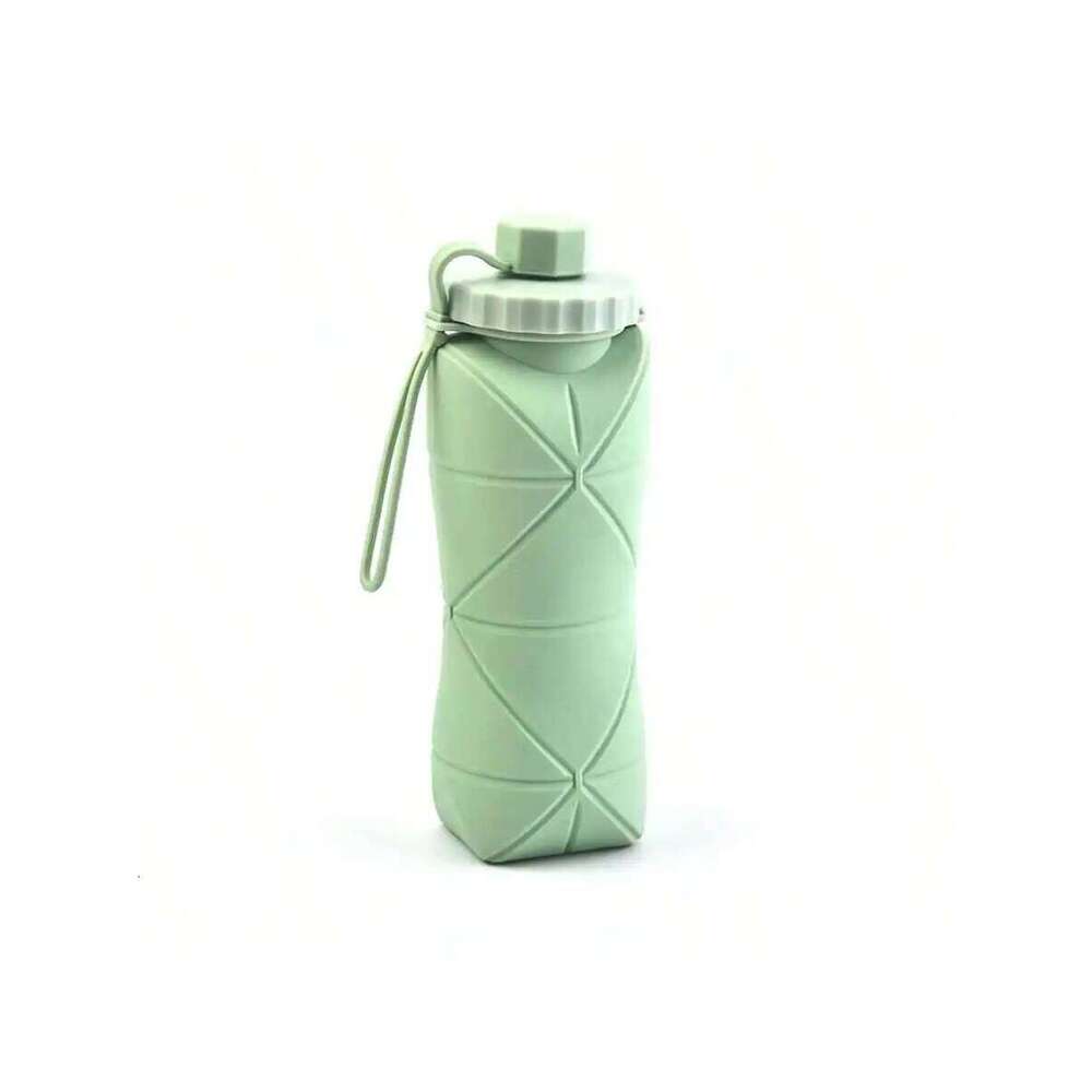 Outdoor Water Bottle Insulated Cup Drinking Ware Foldable Silicone Cup 600ml Large Capacity Foldable Travel Drinking Gear Ideal for Hiking, Camping, a