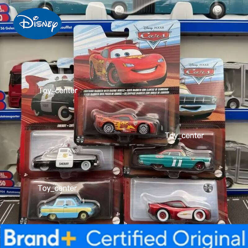 Disney 1:64 Pixar Cars Lightning McQueen Sheriff 11 Alloy Diecast Set Official Movie Replicas Collector's Gift for Kids H260113