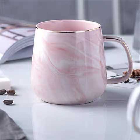 New Pearl glaze gold handle mugfashion coffee cup advanced mug rainbow glazed ceramic cupsimple Nordic teacup Drinkware gift Y251119