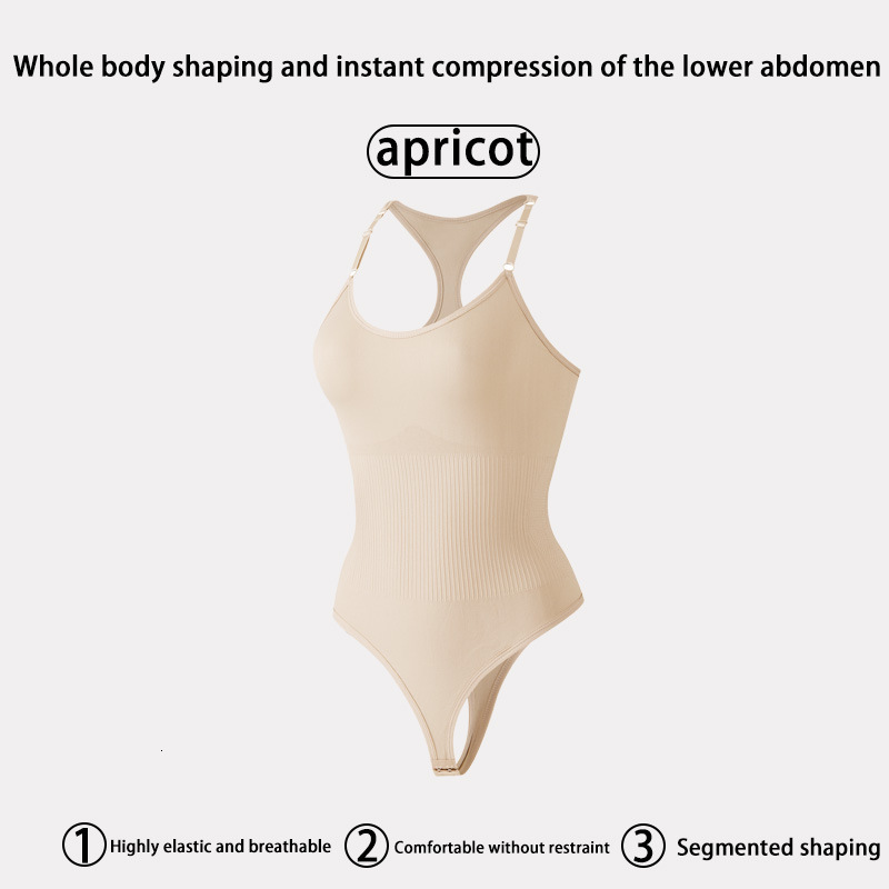 Chic Seamless Shapewear Sculpting Bodysuit Sculpting Bodysuit Postpartum Waist Trainer Bodysuit European American Body Shaping Vest Style Back Strap T