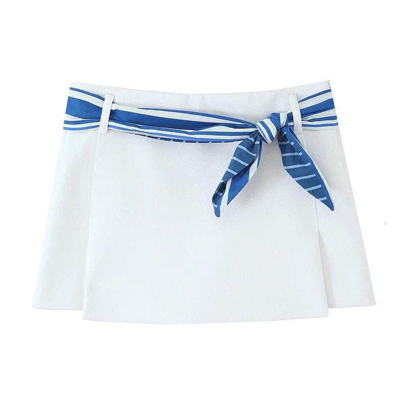 2025 Woman Outfit Stripe Scarf Skirts Shorts Sets For Women 2 Piece Summer Short Sling Tops Two Piece Set Womens Suits 260109