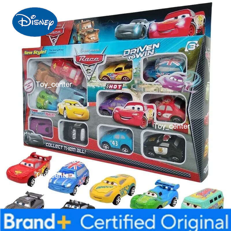 Disney 12 pieces Pixar Lightning McQueen Jackson Storm Mater PVC car model toy for children birthday giftire H260113