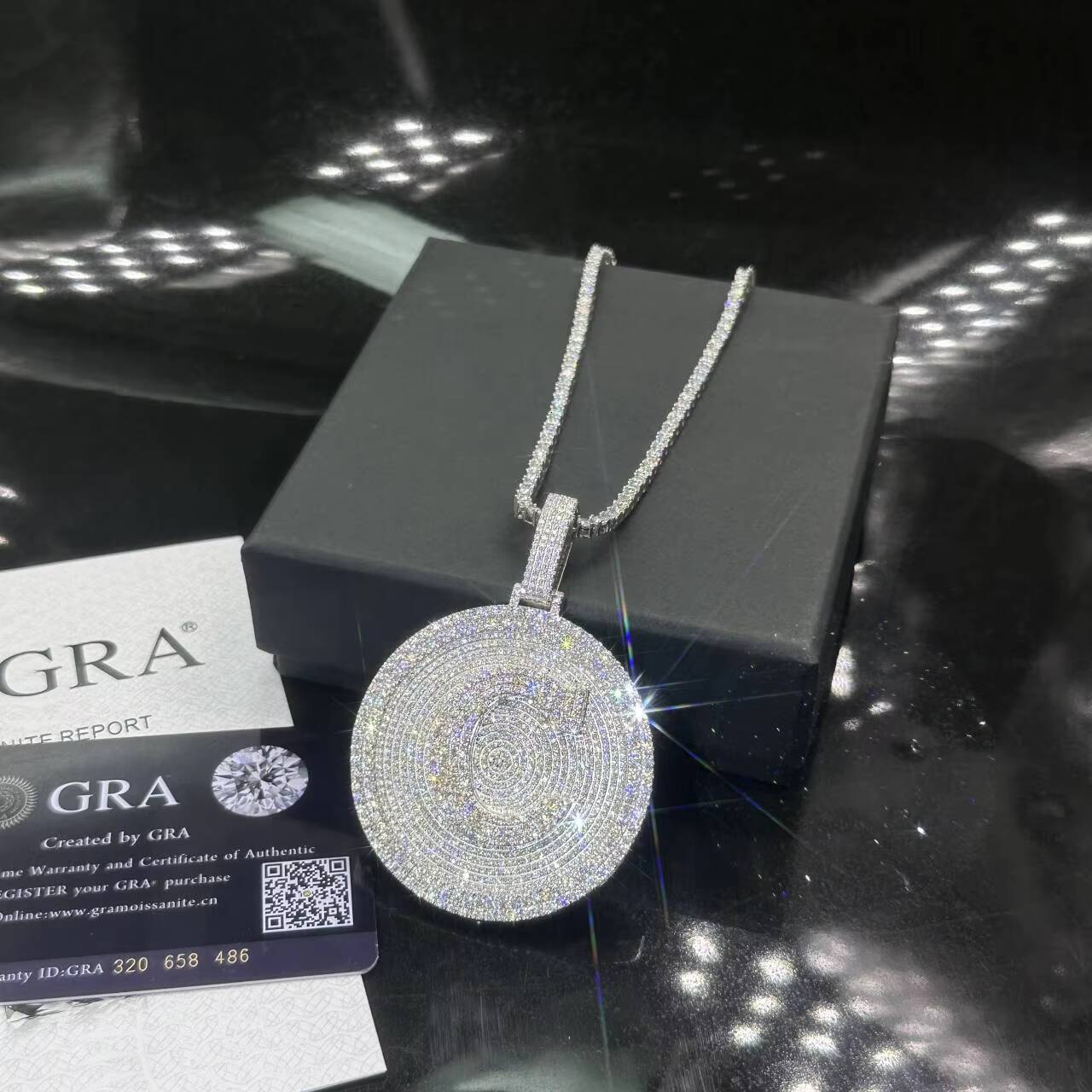 Custom Name Moissaite Pendant 925 Silver Iced Out Round Fully Bling Moissanite Bling Letter C Hip Hop Jewelry - view 7