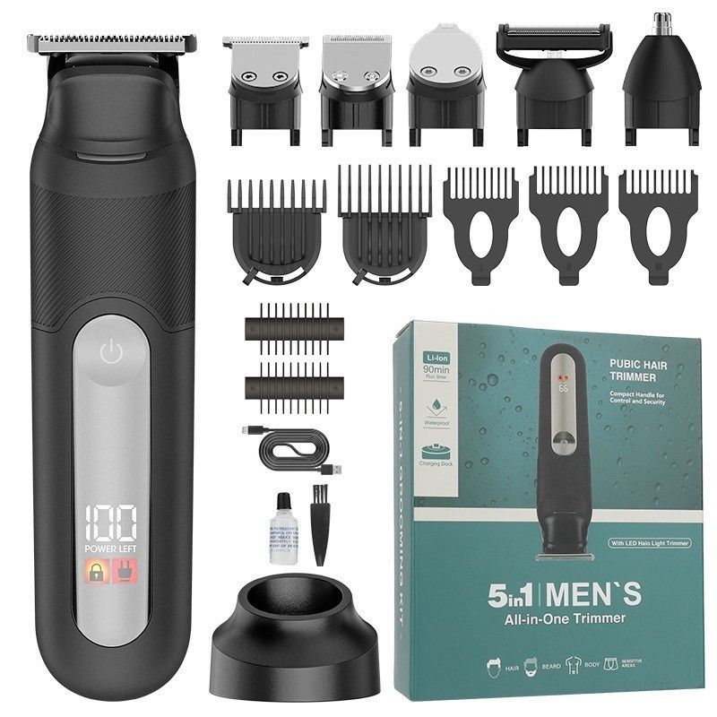 Kensen S30 4-in-1 Cordless Hair Clipper LED Display for Mens Beard/Nose Trimmer Rechargeable Barber Beauty Kit Hair Clipper 250311
