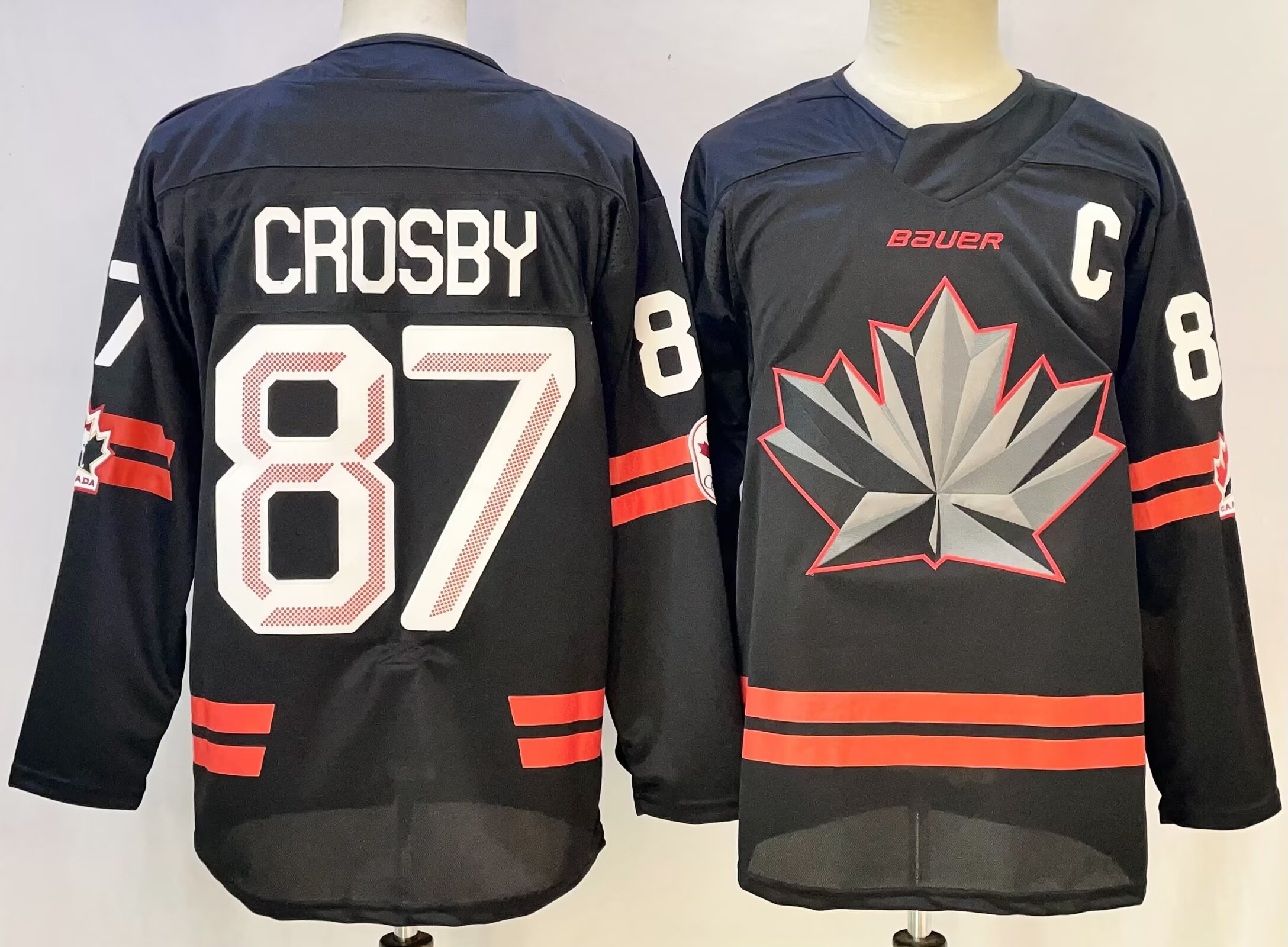 2026 Team Canada Crosby Jersey With C Patch Hockey Jerseys Red Black White Color Size S-XXXL Stitched Men's Jersey